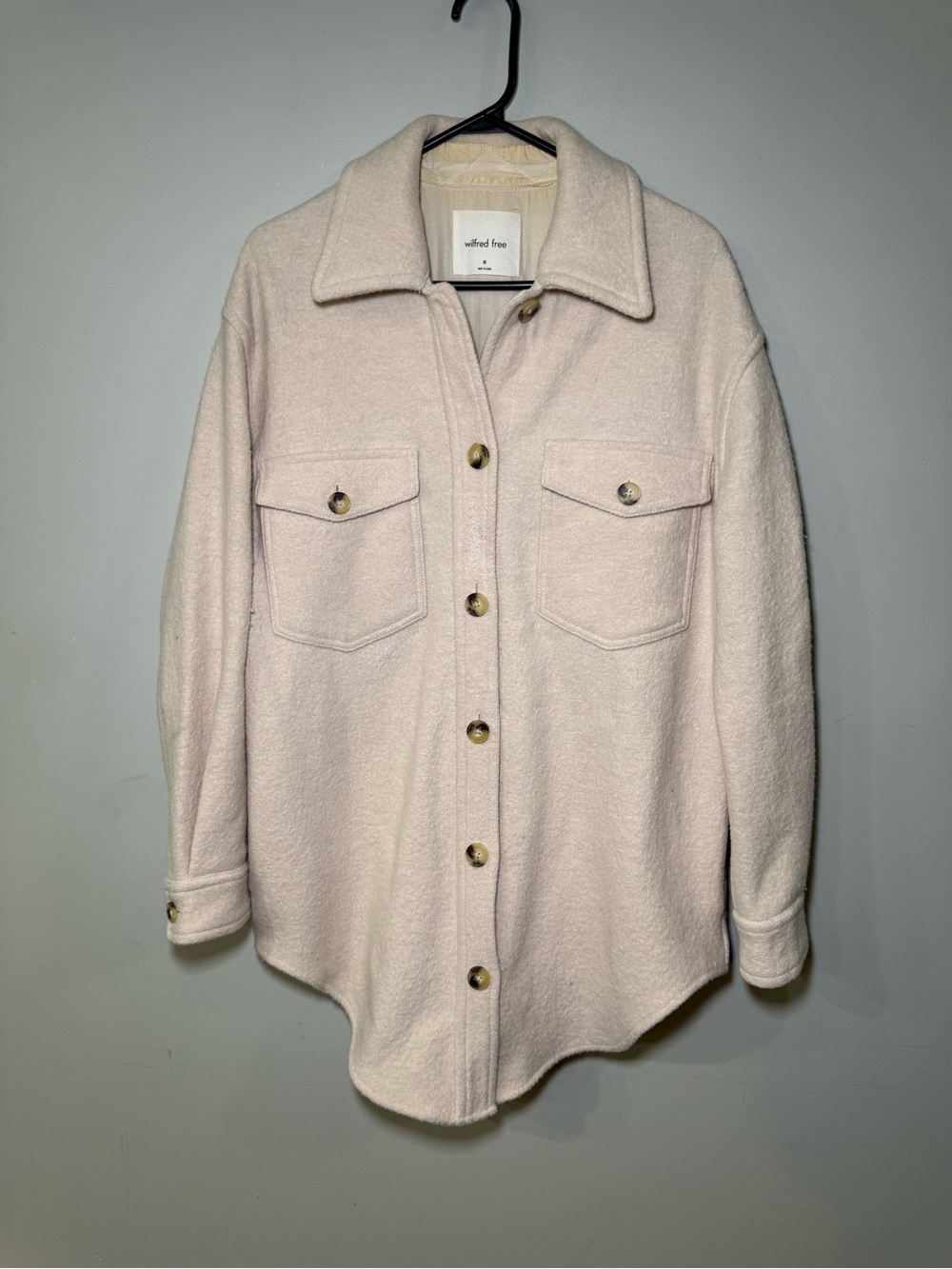 Wilfred Free Shacket Button-Up heathered bone